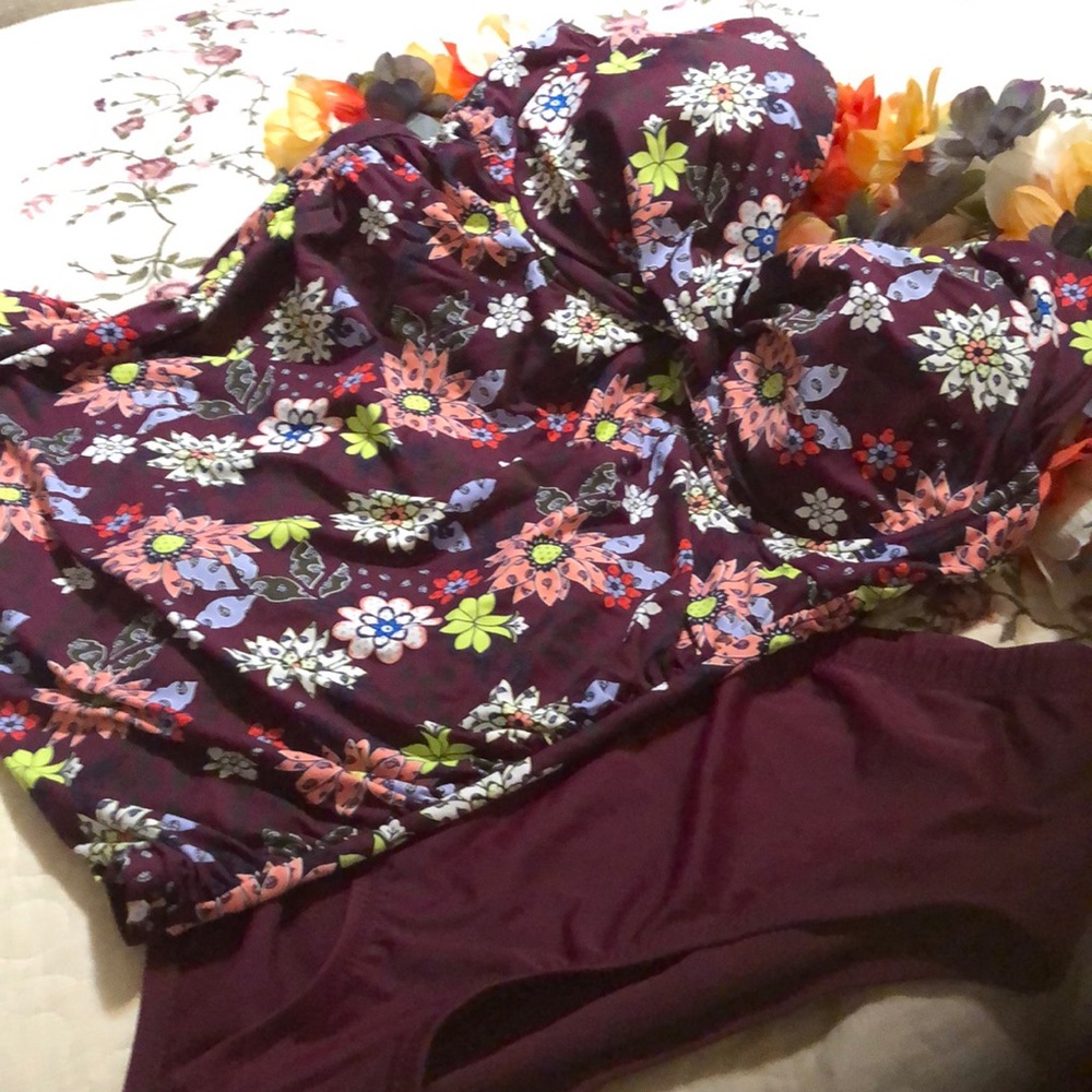 Anne Cole swim top 2 piece size 16W bottom  by Raisins